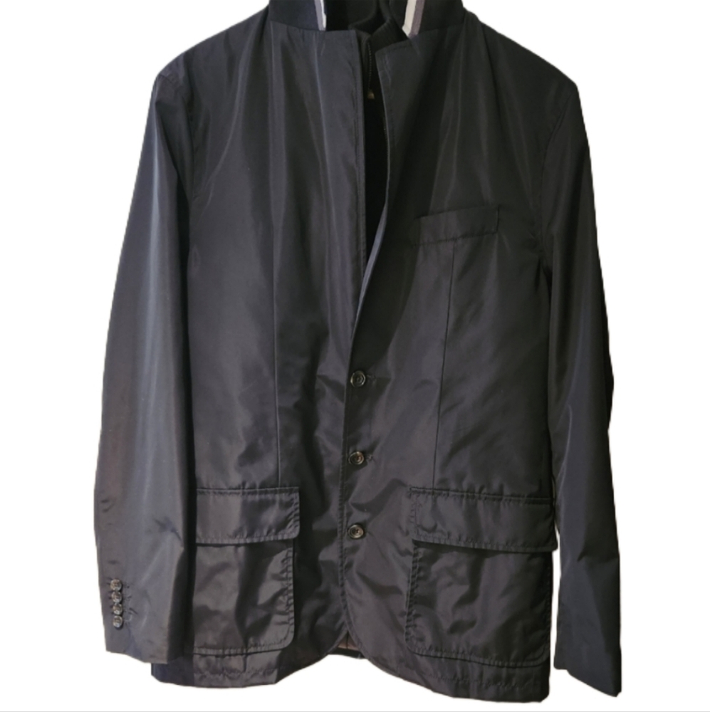 Saks Fifth Avenue Medium/sm Water Repellant Blazer With Interior Zip Off‎ Jacket